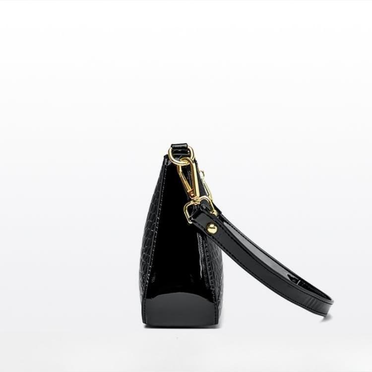 Crocodile pattern glossy underarm bag women's shoulder messenger bag