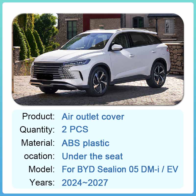 Air Outlet Covers For BYD Sealion 05 DM-i EV 2025~2027 Car Under Rear Seat Ventilation Conditioner Vent Cover Auto Accessories