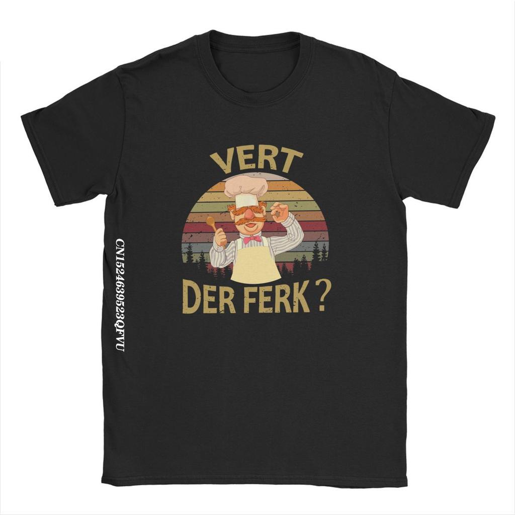 Men T-Shirts Vert Der Ferk Cook Swedish Chef Casual T Shirts Graphic Cooking Culinary T Shirts EMO Clothes Printed