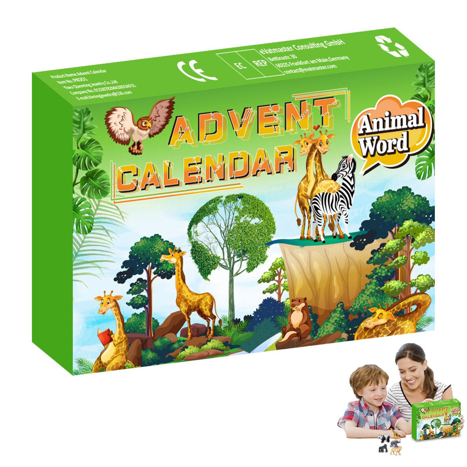 

Christmas Advent Calendar Contains 24 Gifts Cute PVC Animal Figures Xmas Party Gifts for Kids Christmas Countdown Calendar