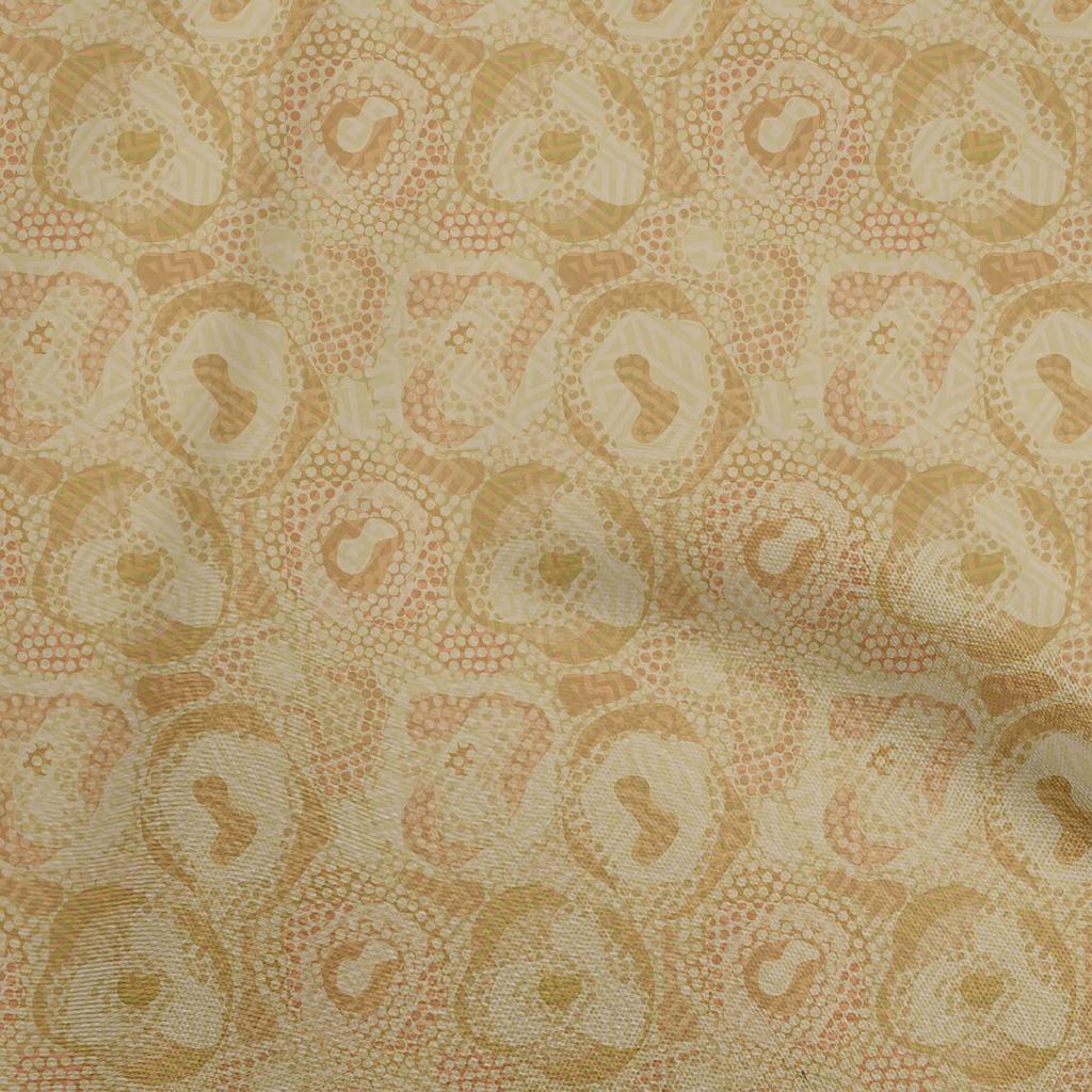 oneOone Cotton Flex Light Brown Fabric Abstracts Diy Clothing Quilting Fabric Print Fabric By Yard 40 Inch