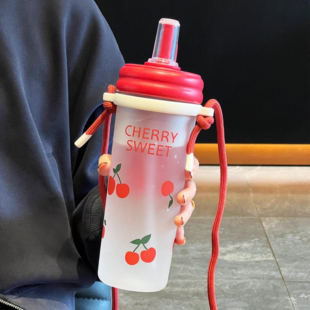 

with Straps Straw Cup Large Capacity Stirring Cup High Quality Sports Cup Gym B