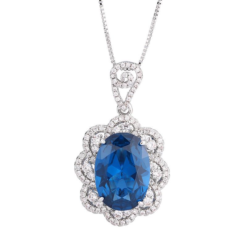 Jewelry Simulation Blue Spinel Egg Temperament Retro Set 13 * 18-10-12