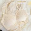 Hot Milk Skin Floral, Seamless Underwear, Women's Small Breasts Gather and Show a Round Shape, No Steel Ring, Upper Support, Jelly Strip