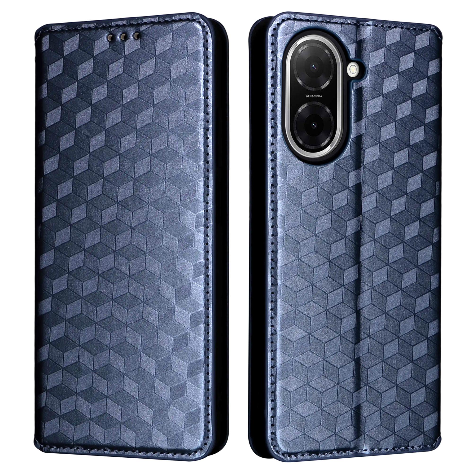 

Для Xiaomi Redmi A5 NFC (173.45мм) Чохол-гаманець з ромбоподібним тисненням, шкіряний чохол для телефону Blue