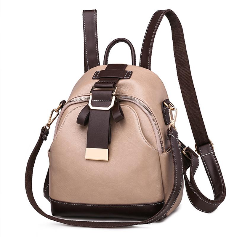 Vintage Backpack For Women High Quality PU Leather School Bag Large Capacity Travel Rucksack