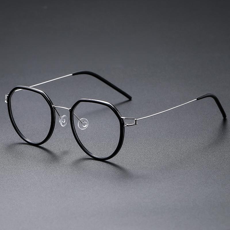 Denmark Brand Design Titanium Alloy Glasses Frame Women Ultralight Spectacles Frames Men's Round Screwless Eyeglasses Gillian