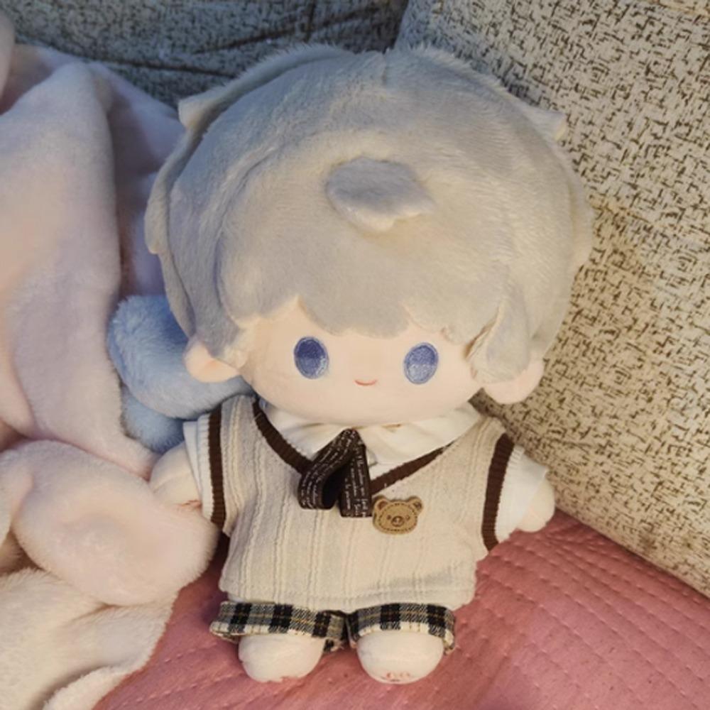 1 set School Uniform 20cm Cotton Doll Clothes Knitted Vest Plush Doll Clothes Doll Accessories