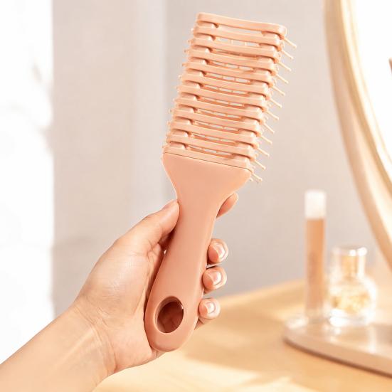 Elastic Tooth Brush Curly Hair for Women, Scalp Massage Vented Paddle Women Brush, Anti-static Detangling Styling with Ergonomic Handle Comb