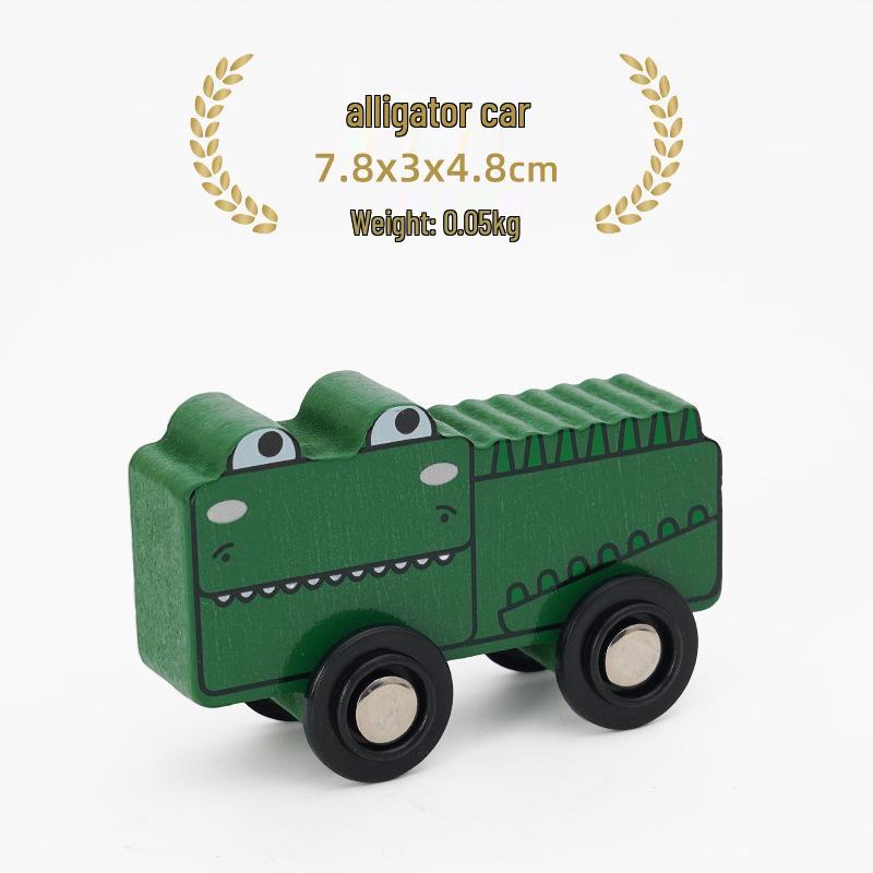 Leku Wooden Train Accessories: Cute Animal, Car, Ship, Spaceship - Compatible with Thomas the Train