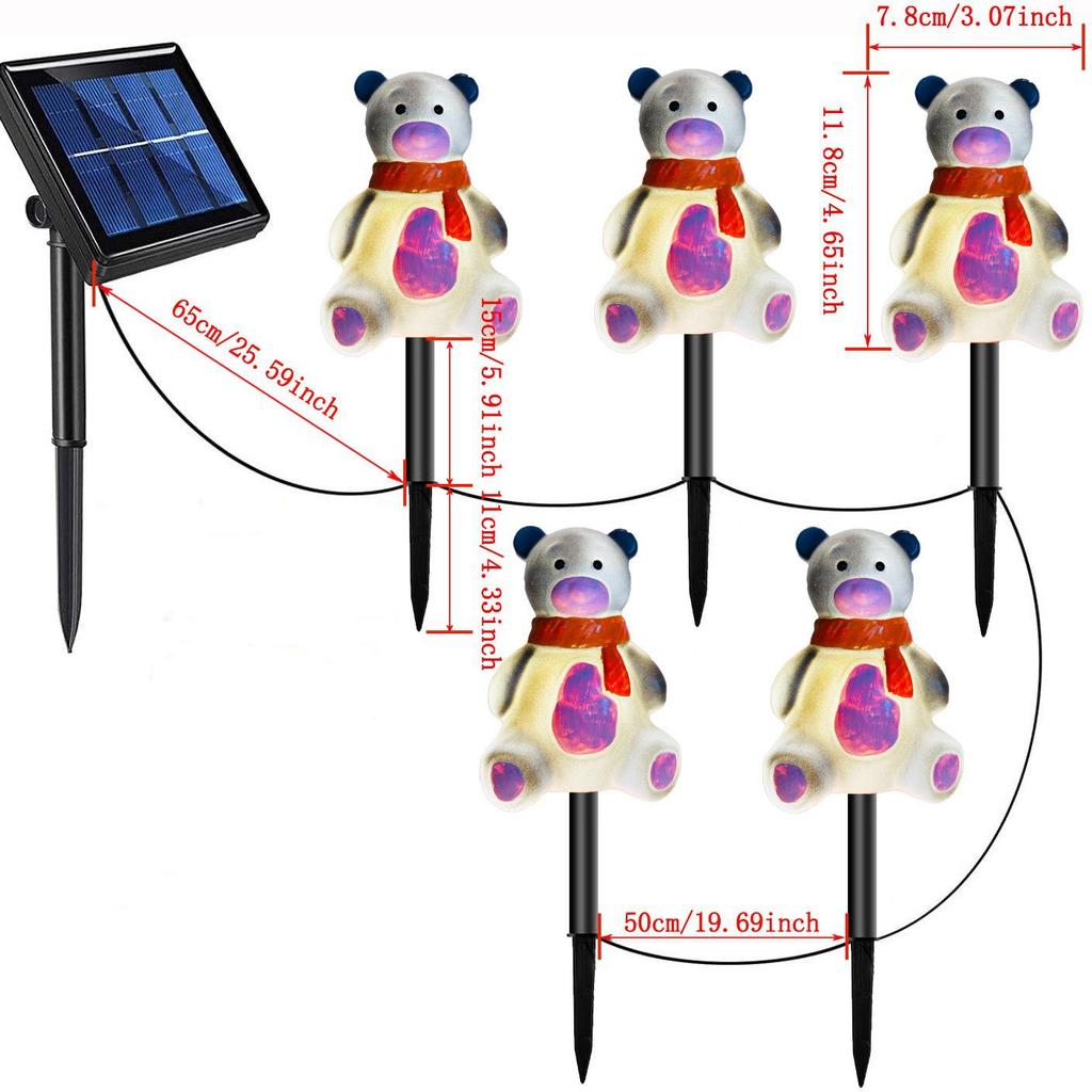 Solar Santa Claus LED Garden Stake Lights for Outdoor Lawn and Courtyard