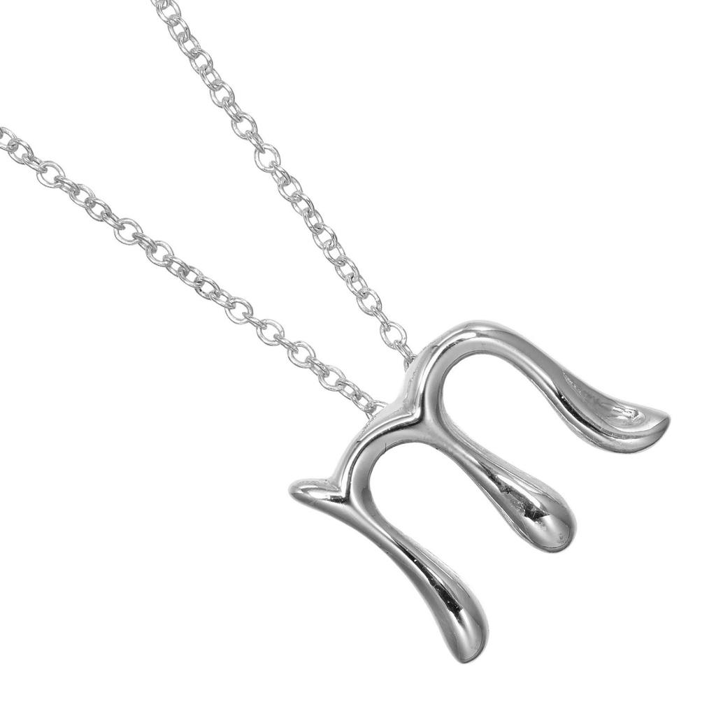 TIFFANY&Co. Alphabet letter m Necklace Silver925 2.2g Women Used