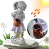 Solar Powered Girl Figurine Light Waterproof Girl Watering Pot Sculpture Creative Girl Watering Can Decor Courtyard Decoration