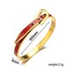 Fashion Stainless Steel Metal Bangles Neutral Belt Buckle Adjustable Bangles Minimalist Daily Wear Exquisite Jewelry Accessories