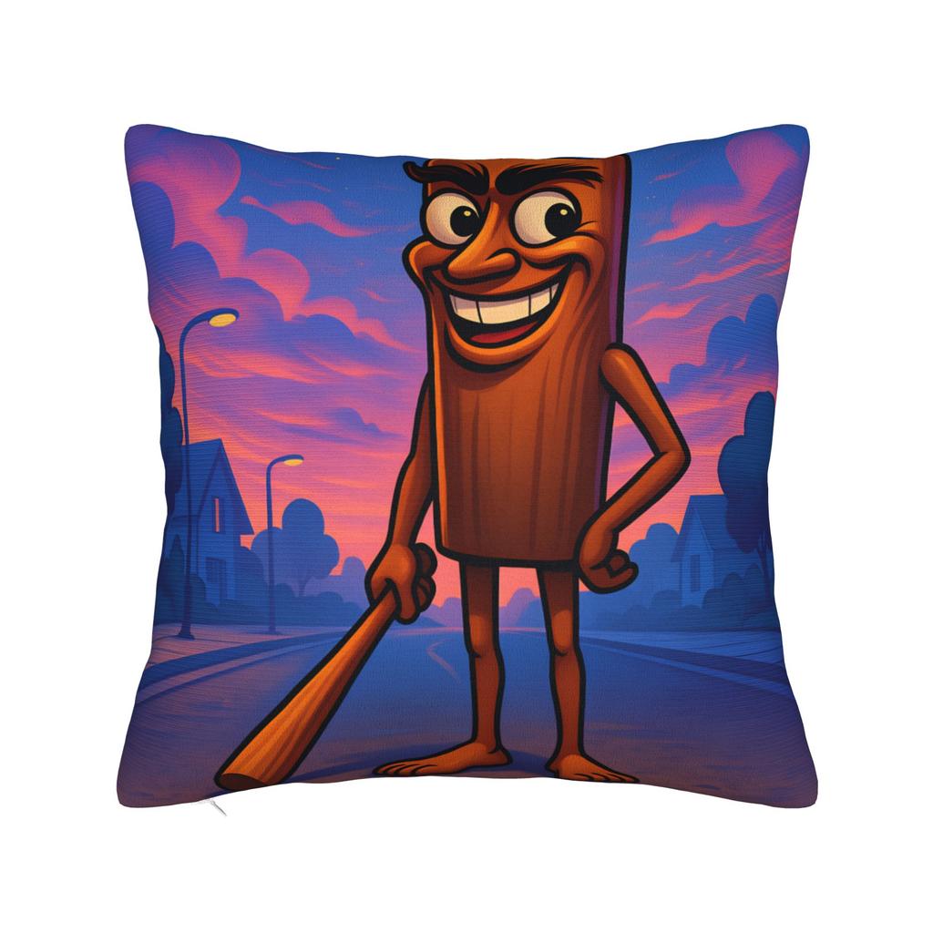Federa Cuscino Tung Tung Sahur Cartoon Friends Copricuscino Comodo per Sedia Salotto Federe Cuscino Retro Trendy