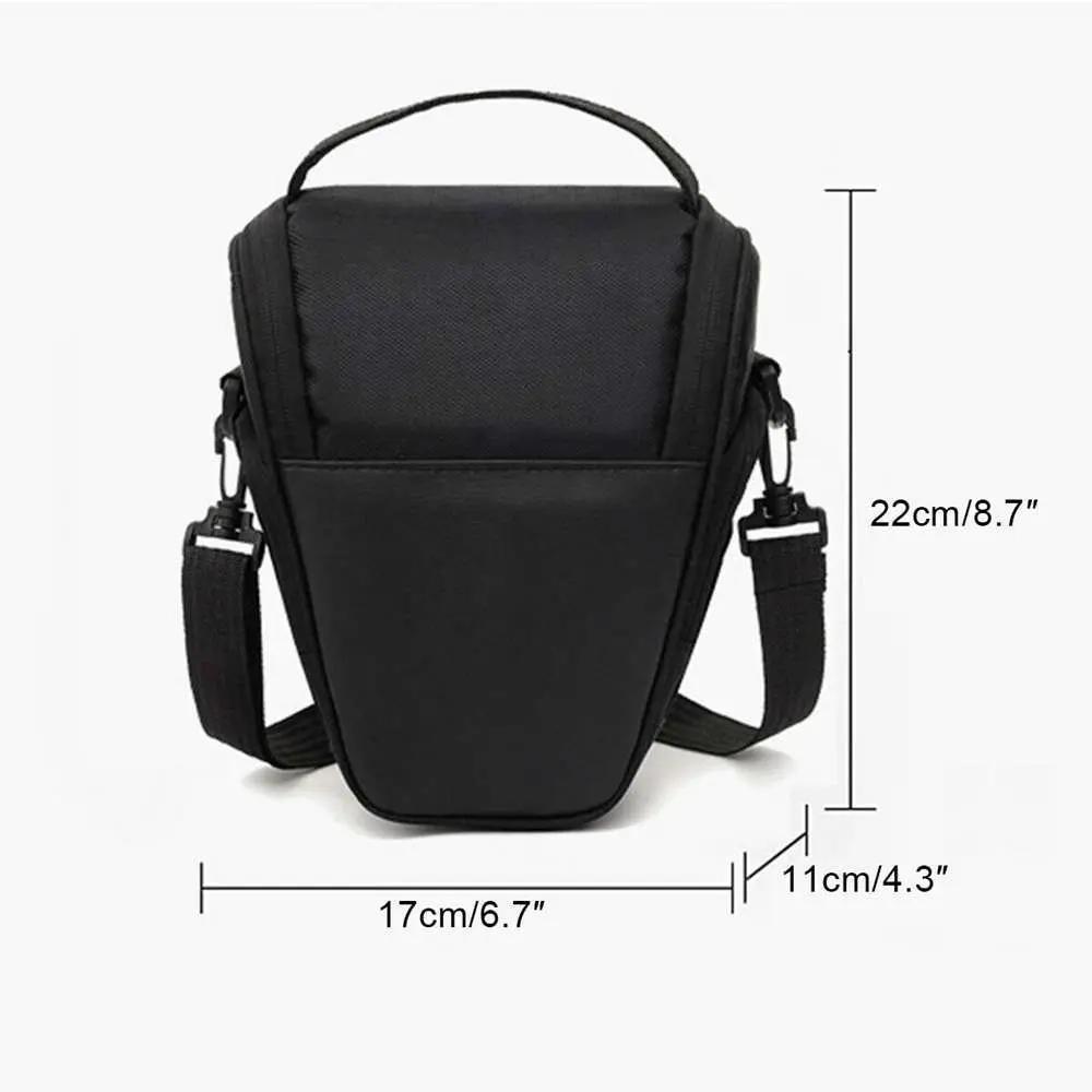 Nylon Triangle Black Camera Bag Waterproof Shoulder Camera Bag for Canon Nikon Sony Micro Single DSLR Photographic Equipment
