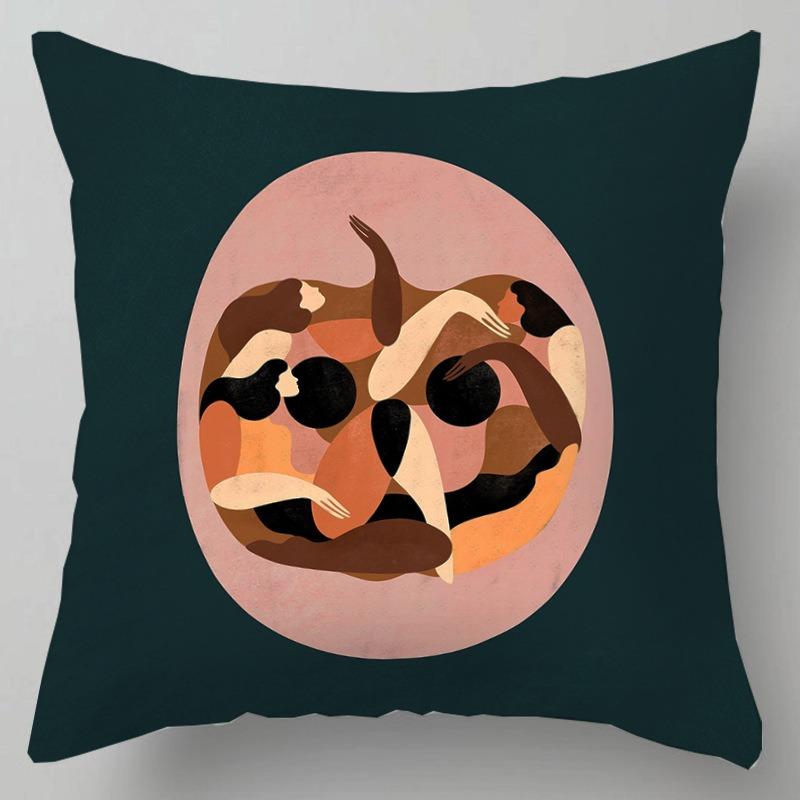 

Подушка для обеденного перерыва с абстрактным принтом для студентов, подушка для дивана в спальне, простая наволочка с абстрактным персонажем, подушка для офисного кресла 40x40cm