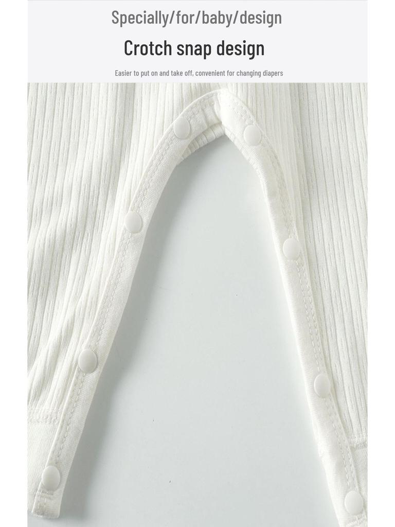 Newborn High-Waist Cotton Snap Pants - Baby Autumn Big Butt Style