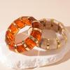 Artistic Gradient Acrylic Elastic Bangle Stretchable Cuff Bracelet Lightweight Stylish Jewelry Unisex Fashion Accessory