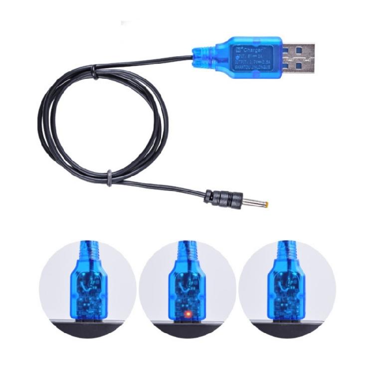 USB-Stromkabel USB auf DC3,7V Stromkabel USB auf DC2,5mm Kabel zum Laden von Lithiumbatterien in RC-Fahrzeugen LED-Anzeigen