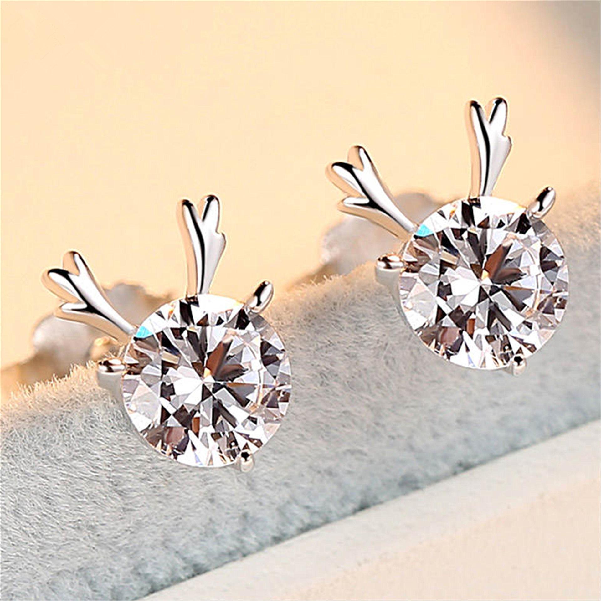 

925 Sterling Silver Zircon Stud Earrings for Women New Fashions Exquisite Student Girlfriend Jewelry Accessories Wedding Party