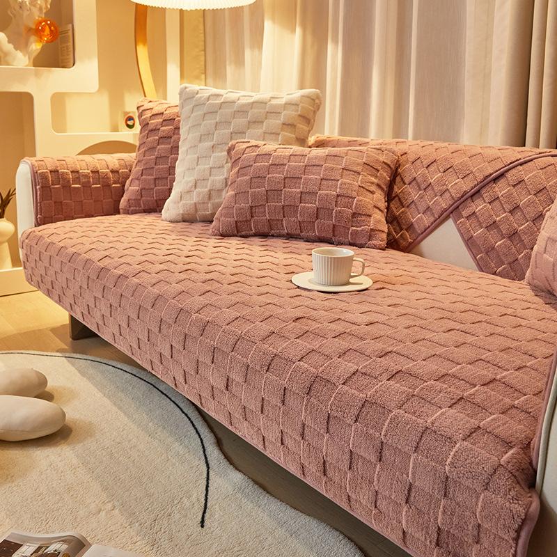 Zimní plyšová zesílená podložka na pohovku Nová protiskluzová univerzální potah na pohovku Four Seasons Moderní minimalistický Univerzální podsedák All Inclusive