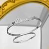 Custom Buckle Name Cuff Bangles Stainless Steel 18k-Gold-Plated Waterproof Bracelet Summer Punk Heart Romantic Personalized Gift
