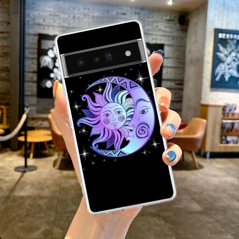 

Забавный чехол-накладка с изображением лица солнца и луны для Google Pixel 9 8 7 6 5 4 XL, противоударный силиконовый 7A 6A 5A 4A 3A XL Pro, прозрачный корпус Pixel 6