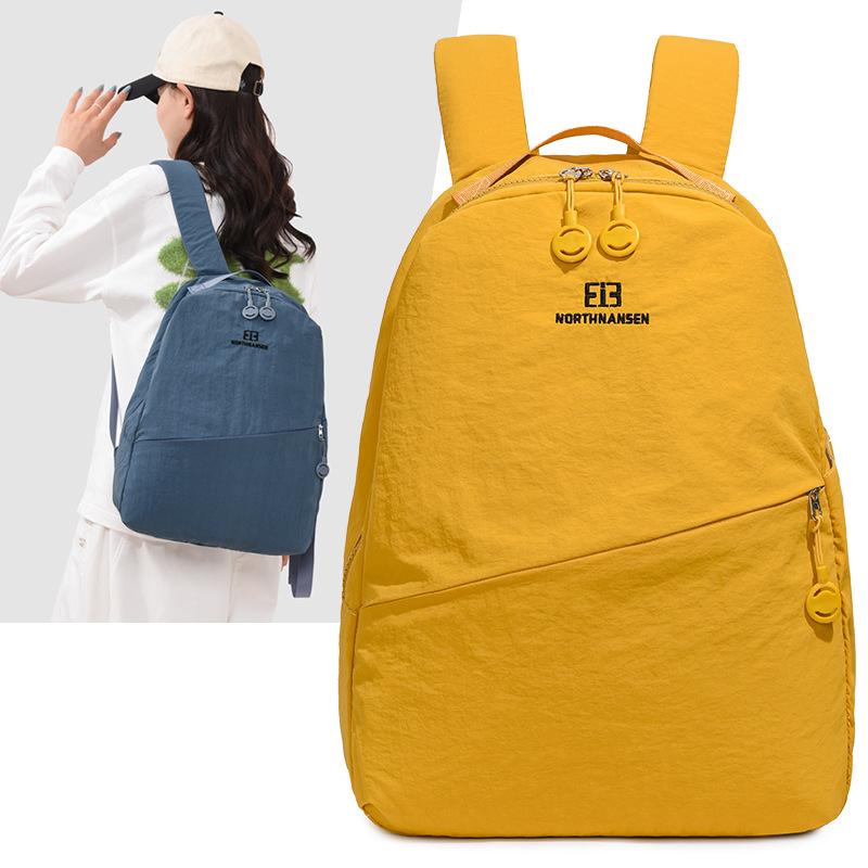 Schoolbag Ultra Light Solid Color Backpack Leisure Style Work Commuter Daily Outdoor Travel Storage Bag Stylish and Simple School Bag
