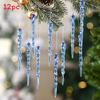 Tree Christmas Decor Snowflake Hangings Ornaments Set Ice Pendant Sculpture