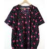 Women Summer Cotton Sleepwear Rose Print Black Long Maxi Ethnic Caftan Dress CKFTN-SCRN-FULL-BUYIT-060