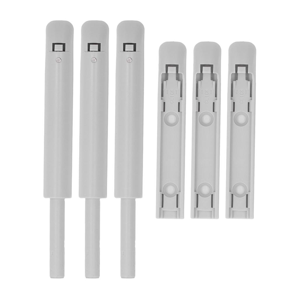 3Pcs Push Latch Widely Used Oxidation Resistant Door Latch Damper for Cabinet Door Closet Gray
