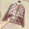 Cotton-padded Jacket Women's Plus Size Short Winter Cotton-padded Jacket Imitation Wool Cotton Stitching Small Padded Jacket