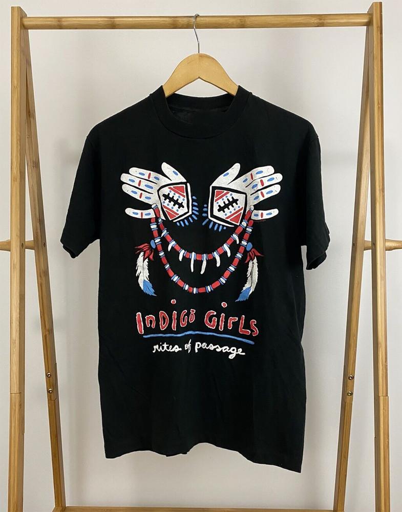 Винтажная футболка Indigo Girls Rites Of Passage Черная Все размеры Унисекс Футболка AG2023 Унисекс Футболка XXXXL