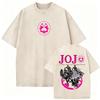 Washed Vintage Anime Jojo Bizarre Adventure Tshirt Retro Manga Giorno Giovanna T Shirts Men Casual Cartoon Oversized Tshirts