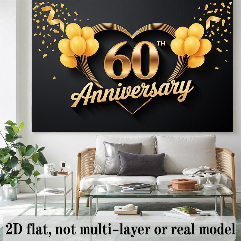 Birthday Party Backdrop Gold Polyester Banner Photo Booth Decoration 73