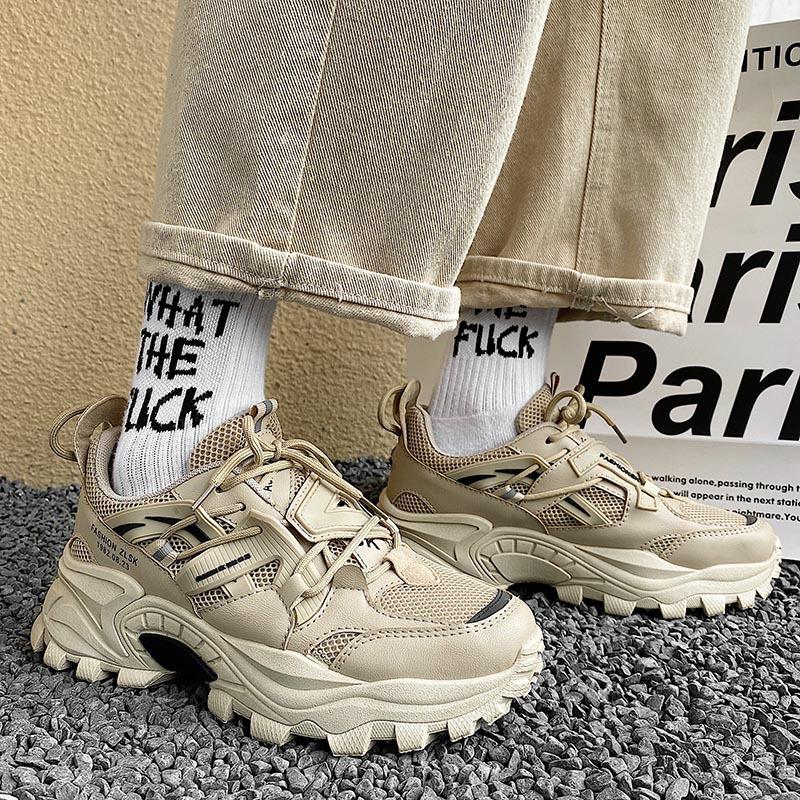 Platform Dad Shoes Spring Large Size 46 Lace Up Sport Shoes Trend Chunky Increase Casual Sports Shoes Zapatillas Hombre 2024