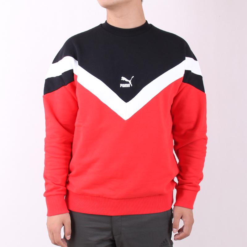 Puma Knit Pullover Hoodie Men Tops Black Red 595953-11