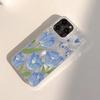 Blue Tulip Flower Phone Case for iPhone 17 16 15 14 13 Pro 12 11 Pro Max 17 Air XS X XR 7 8 Plus 16E Aesthetic Shockproof Cover
