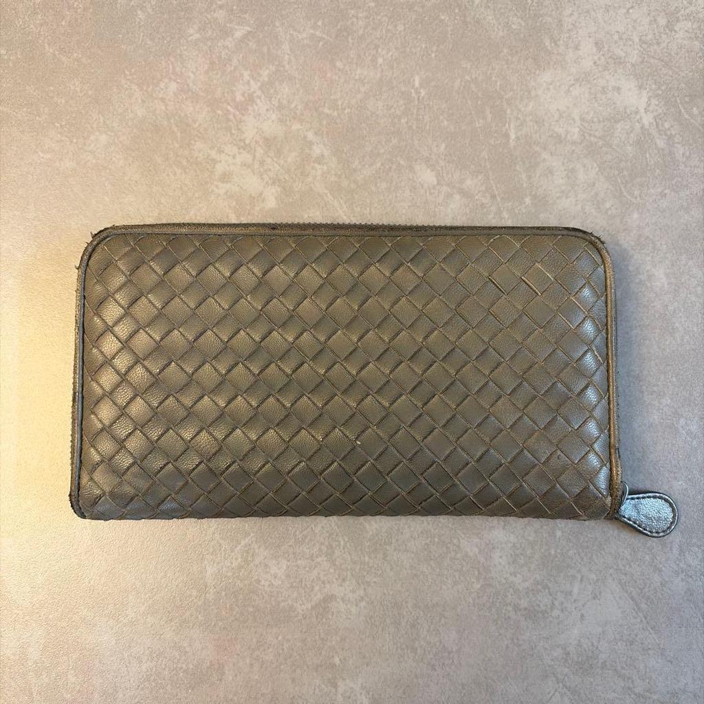 Used BOTTEGA VENETA Intrecciato Long Wallet Round Zipper
