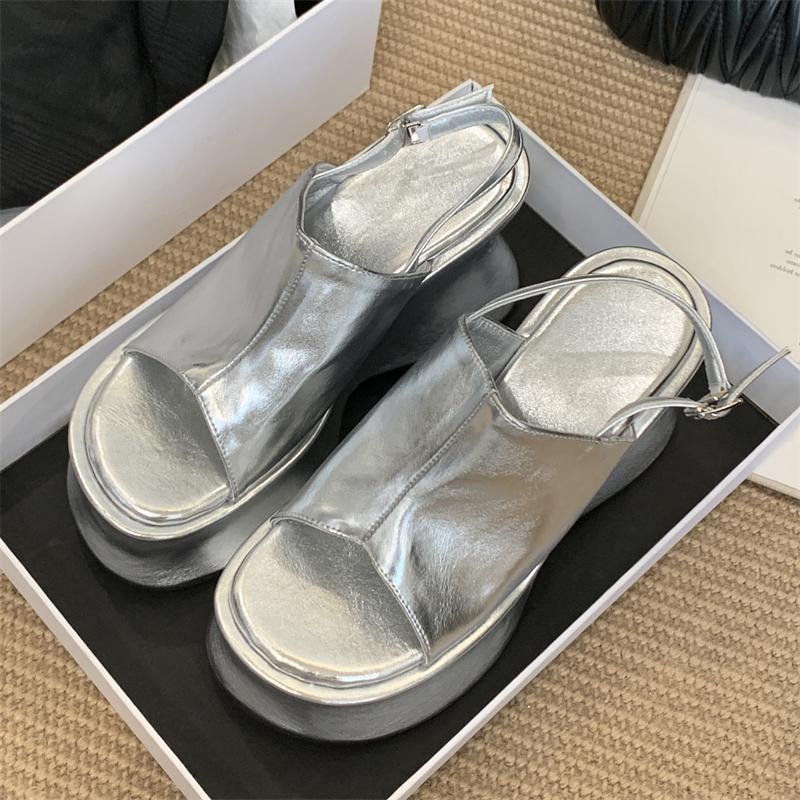 Eilyken 2026 Summer Peep Toe Platform Wedges Heels Women Sandals Buckle Strap Party Shoes Zapatos De Mujer
