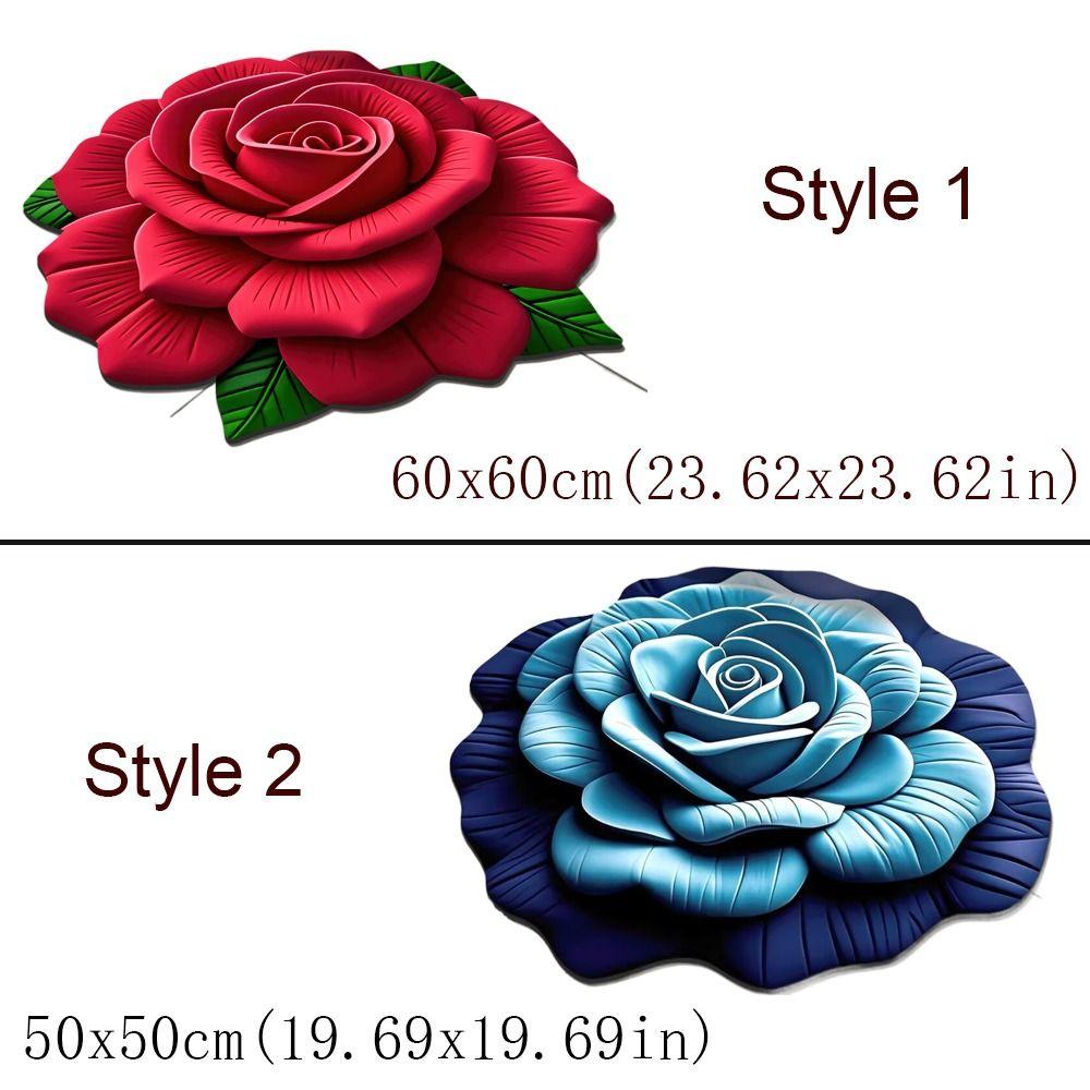 Special-shaped Peony Floor Mat Soft Door Gasket Durable Blanket  for Living Room Tea Table Bedside