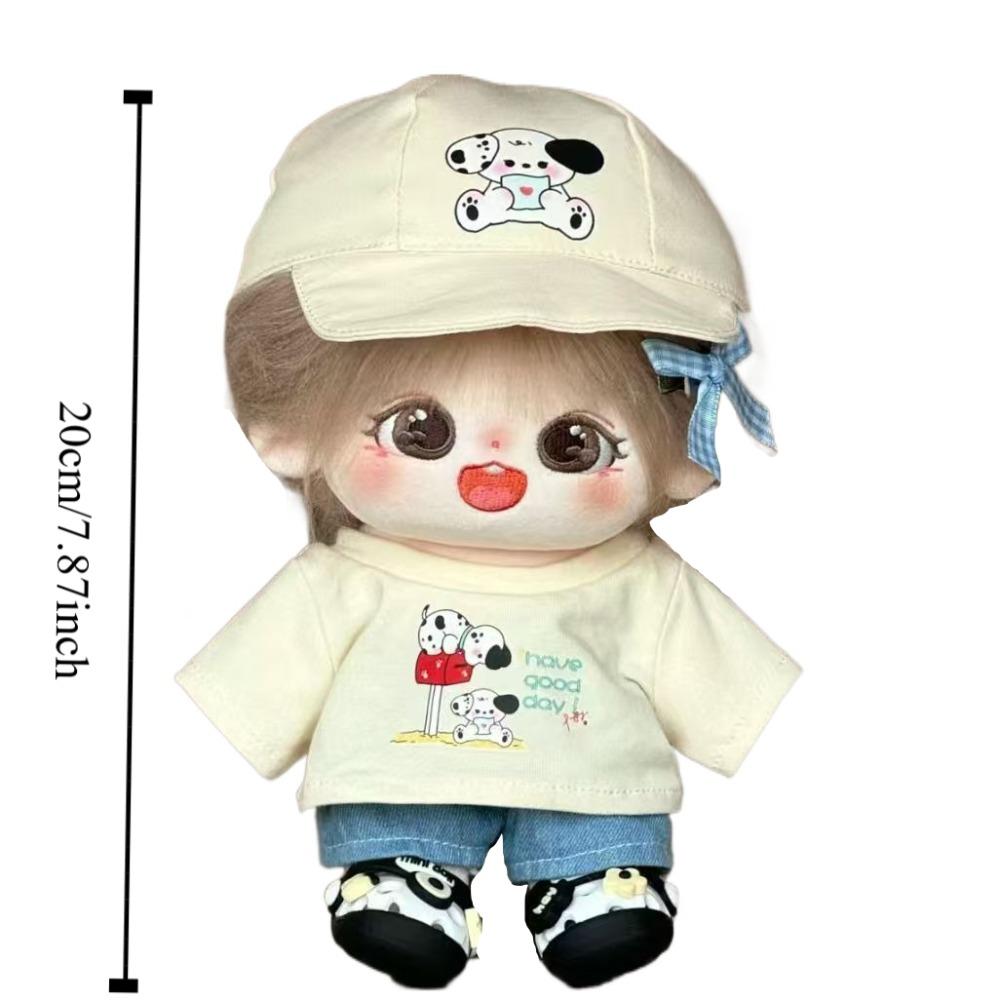 1 set Cartoon Dog Cotton Doll's Clothes Denim Shorts Plush Doll Clothes  Children's Gift