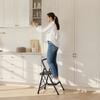 VEVOR 2 Step Ladder, Folding Step Stool with Wide Anti-Slip Pedal and Comfort Handgrip, Lightweight 272 kg Capacity Portable Steel Ladder