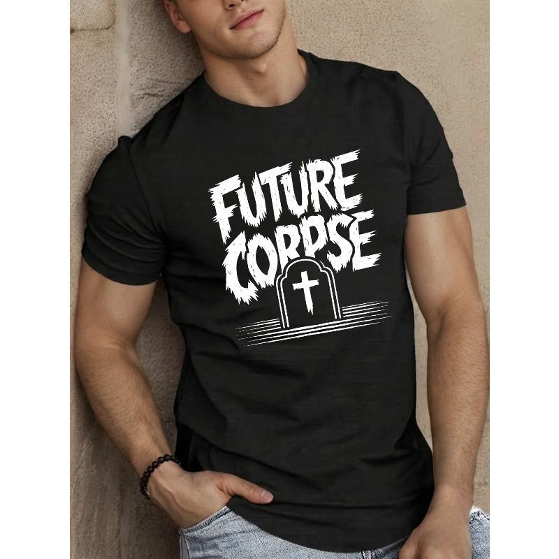 

European Sizes Headstone Foreboding FUTURE CORPSE Men S Short Sleeve T-shirt Summer T-shirt Top - Men s Summer Cotton Graphic... S разноцветный