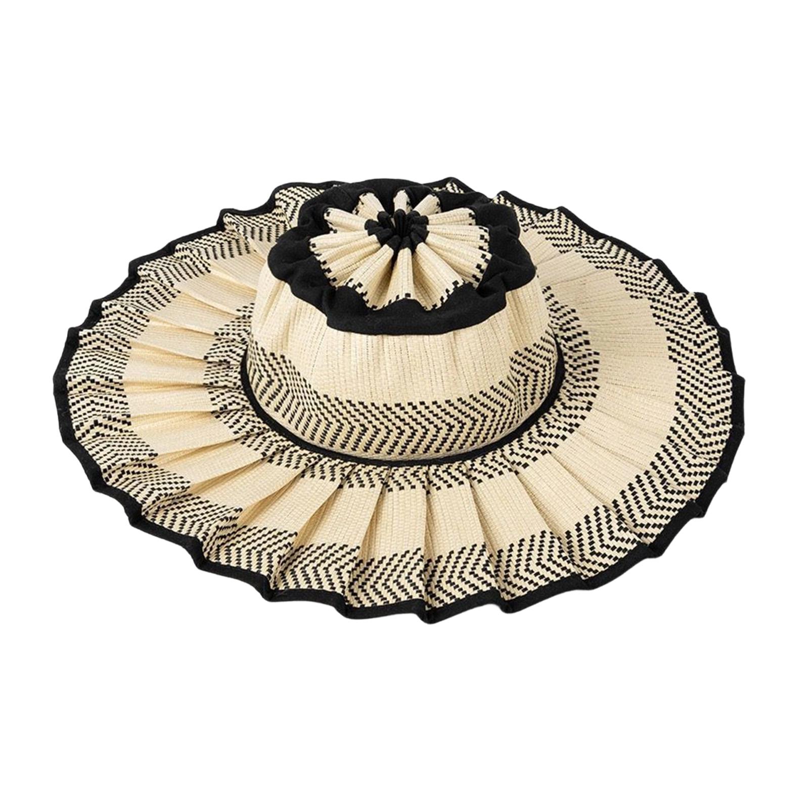 

Женская модная складная клетчатая шляпа от солнца, повседневная, универсальная, плиссированная One Size бежевый