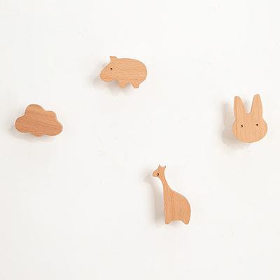 Massivholz Sternhaken Niedliche Dekoration Mond Klebehaken Ohne Bohren Einfache Holz Wandhänger Kleiderhaken Blume Wolken