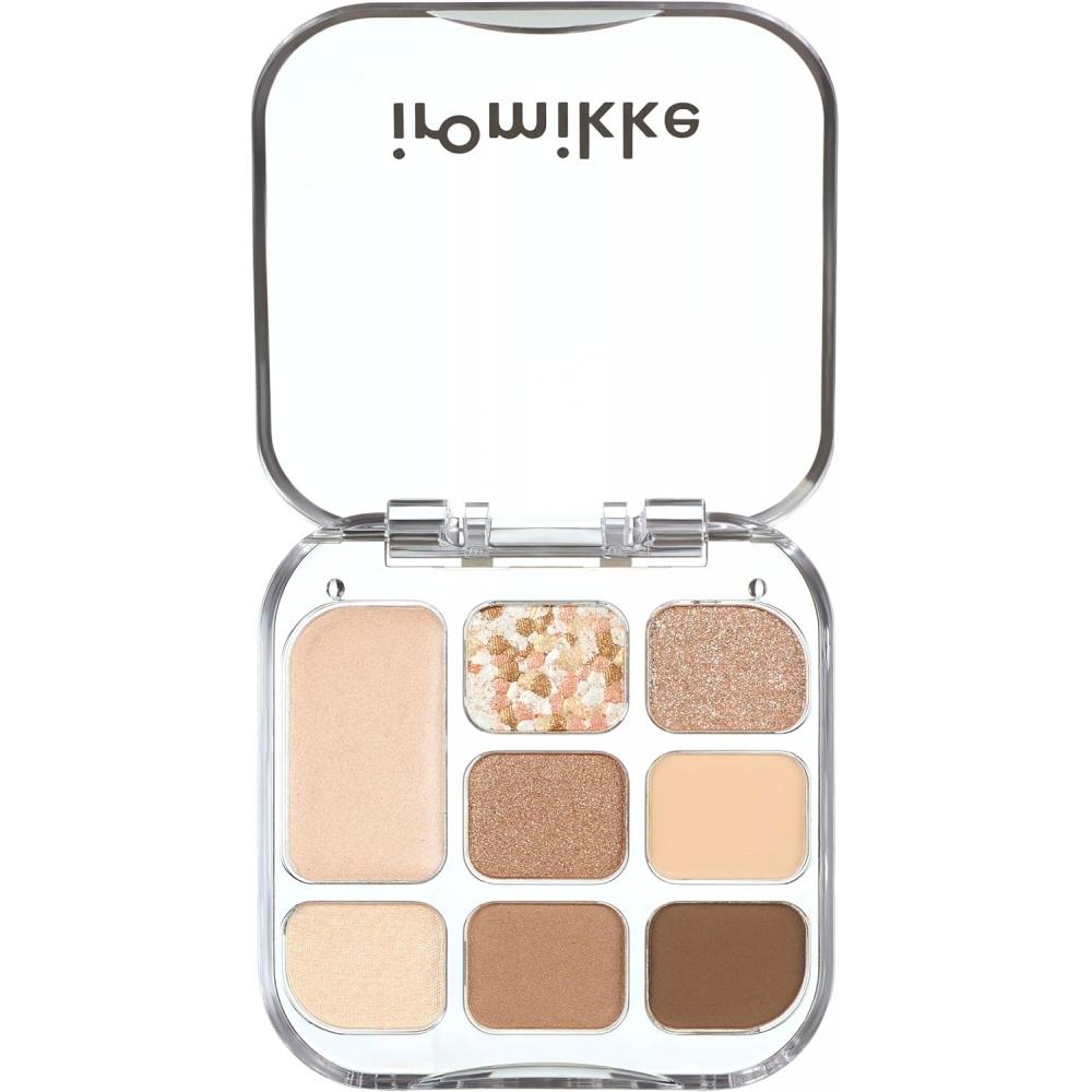 Axis One Iromikke 8 Color Eyeshadow Palette Brown Sugar Matte Pearl Glitter 01