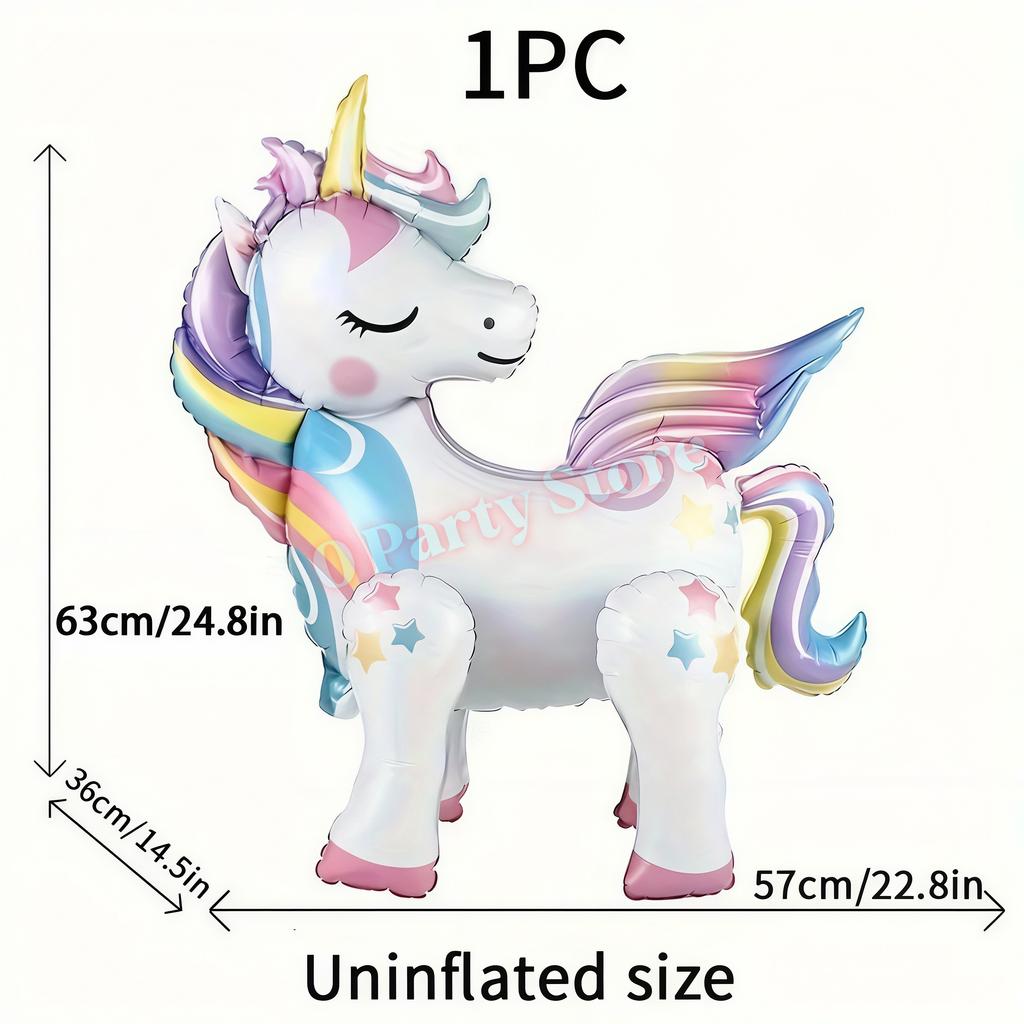 Rainbow Unicorn Aluminum Balloon Girls Birthday Party Decoration Gradient Number Balloon Party Decor Supplies Baby Shower Globos