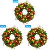 LED Lighted Christmas Door Wreath 8 Modes Hanging Decor Garland Timer Pine Decorations Wreath for Front Door Wall Windows Mantle